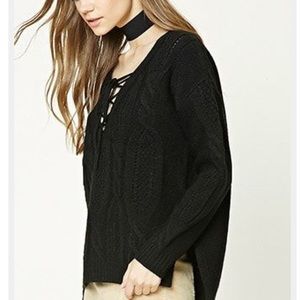black knit sweater